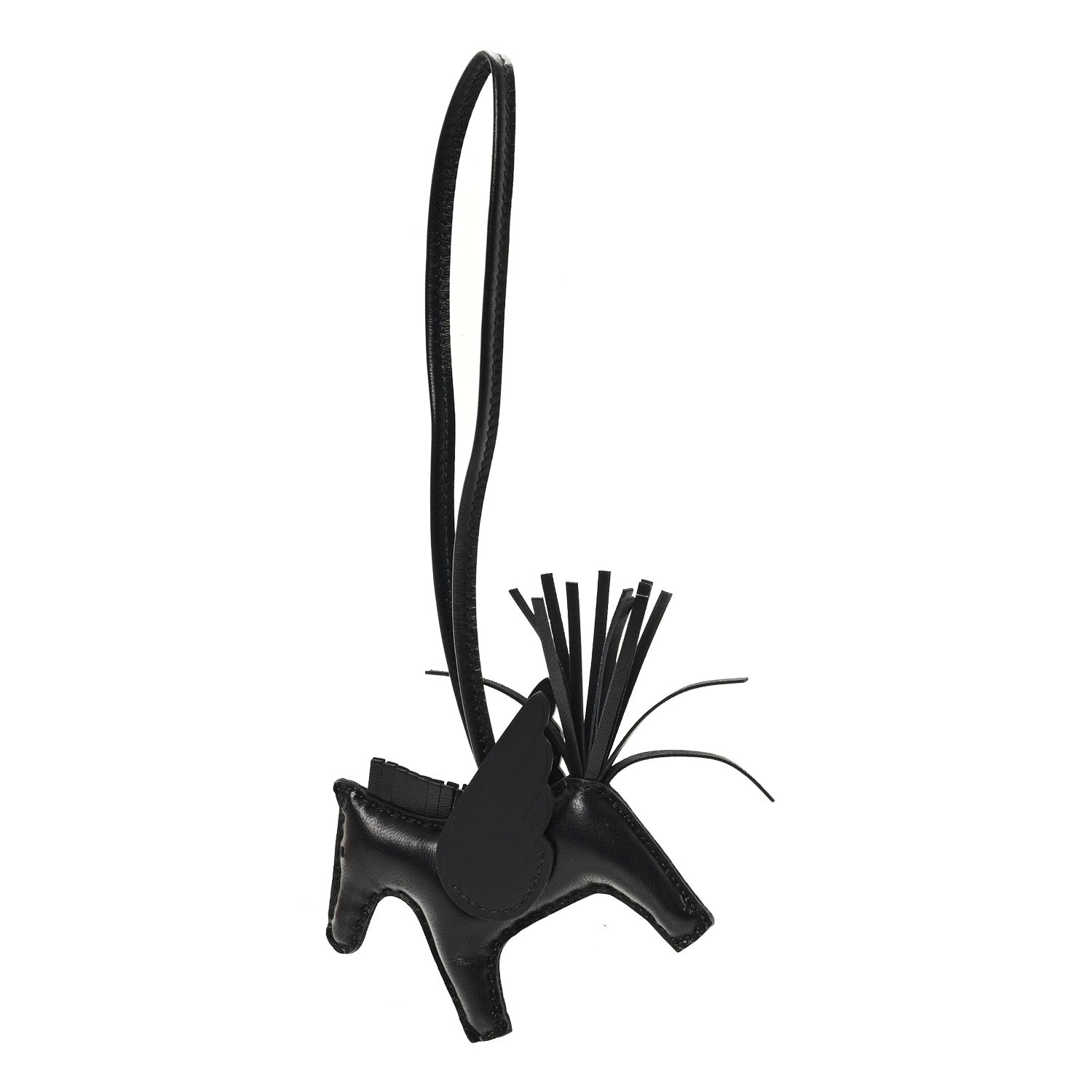 Hermes Milo Lambskin Grigri Rodeo Pegase Horse Bag Charm PM So Black 1 of 5