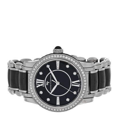 David Yurman Stainless Steel Ceramic Diamond Bezel 34mm Classic Quartz Watch Black 2 of 4