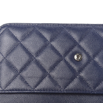Chanel Caviar Quilted Wallet On Chain WOC Blue 10 of 14