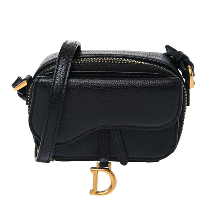 Christian Dior Goatskin Mini Saddle Pouch Black 1 of 8