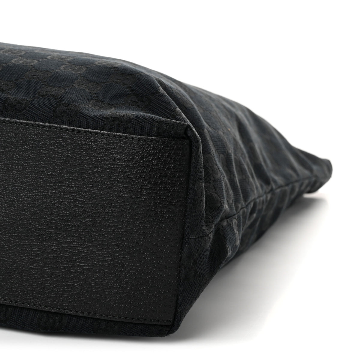 GG Monogram Large Web Handle Vertical Tote Black