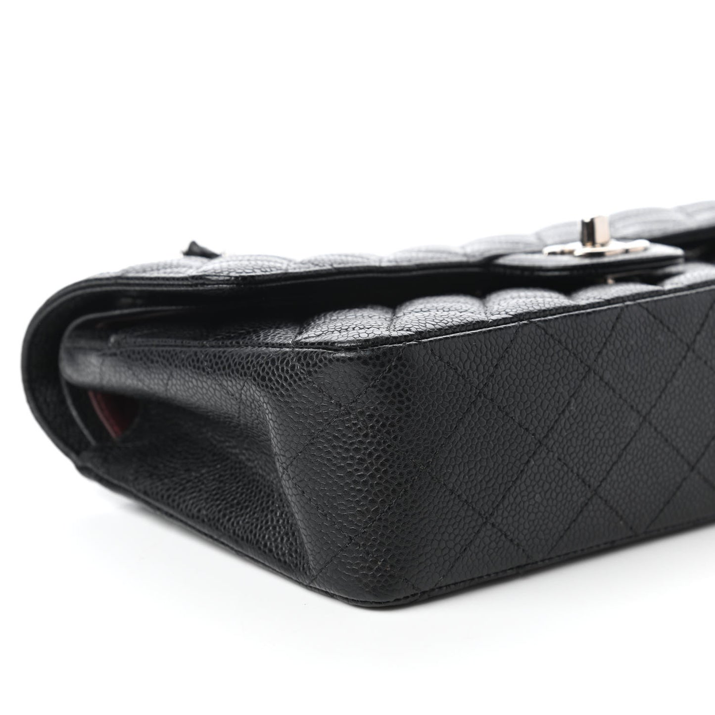 Caviar Quilted Medium Double Flap Black