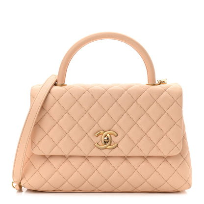 Chanel Caviar Quilted Small Coco Handle Flap Beige 1 of 10