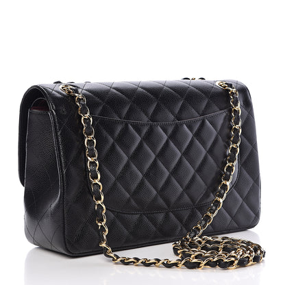 Chanel Caviar Quilted Jumbo Double Flap Black 3 of 10