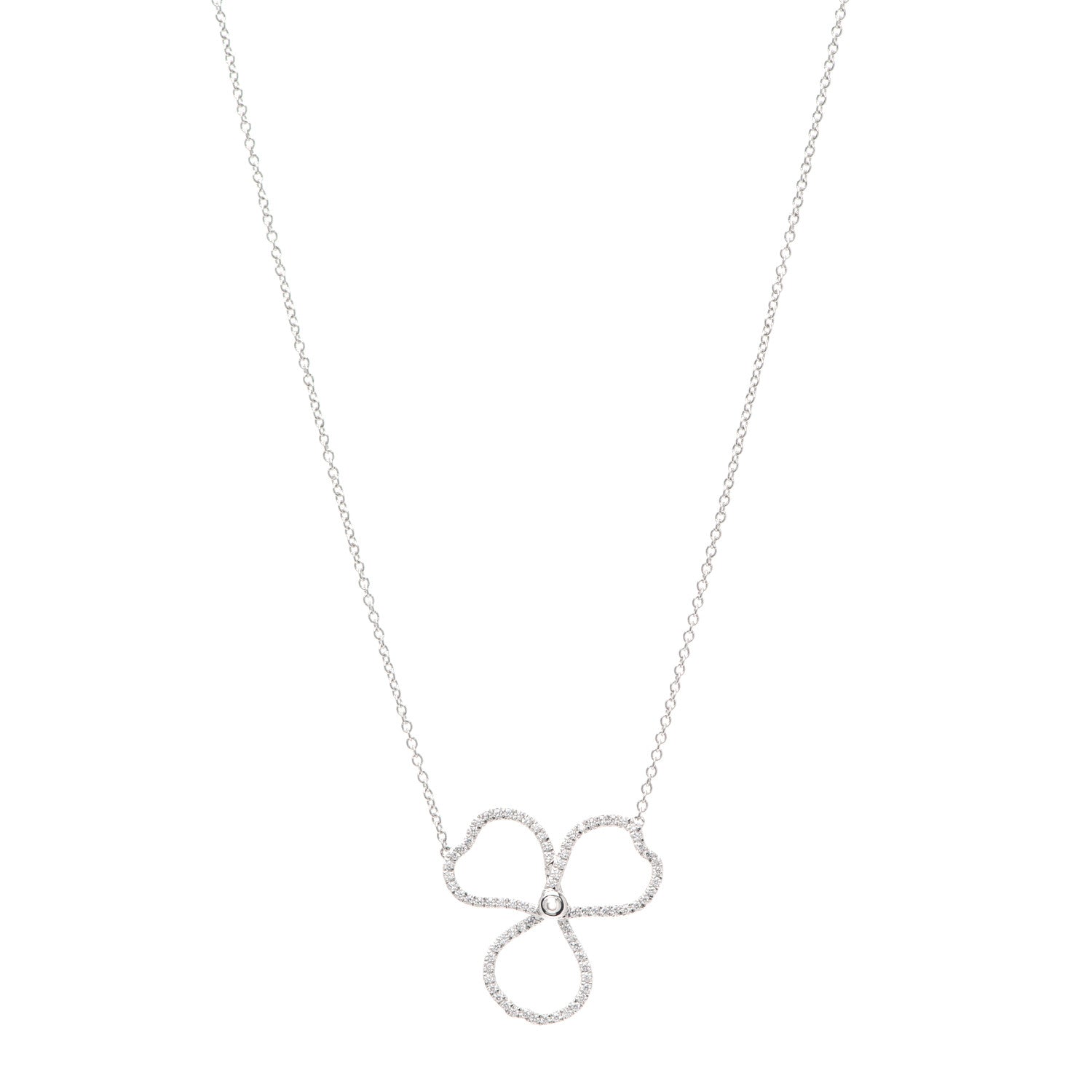Tiffany Platinum Diamond Large Paper Flowers Pendant Necklace 1 of 6