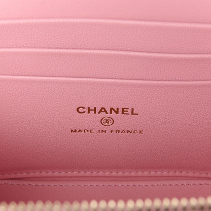 Chanel Lambskin Quilted Small Top Handle Vanity Case With Chain Light Pink Light Pink 6 of 12