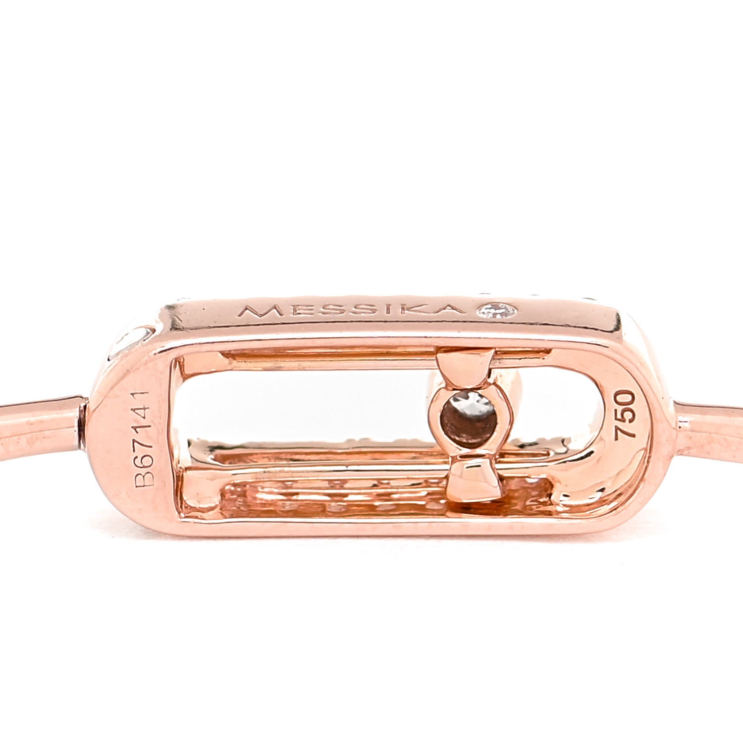 Messika 18K Rose Gold Diamond Thin Move Bangle Bracelet 5 of 5