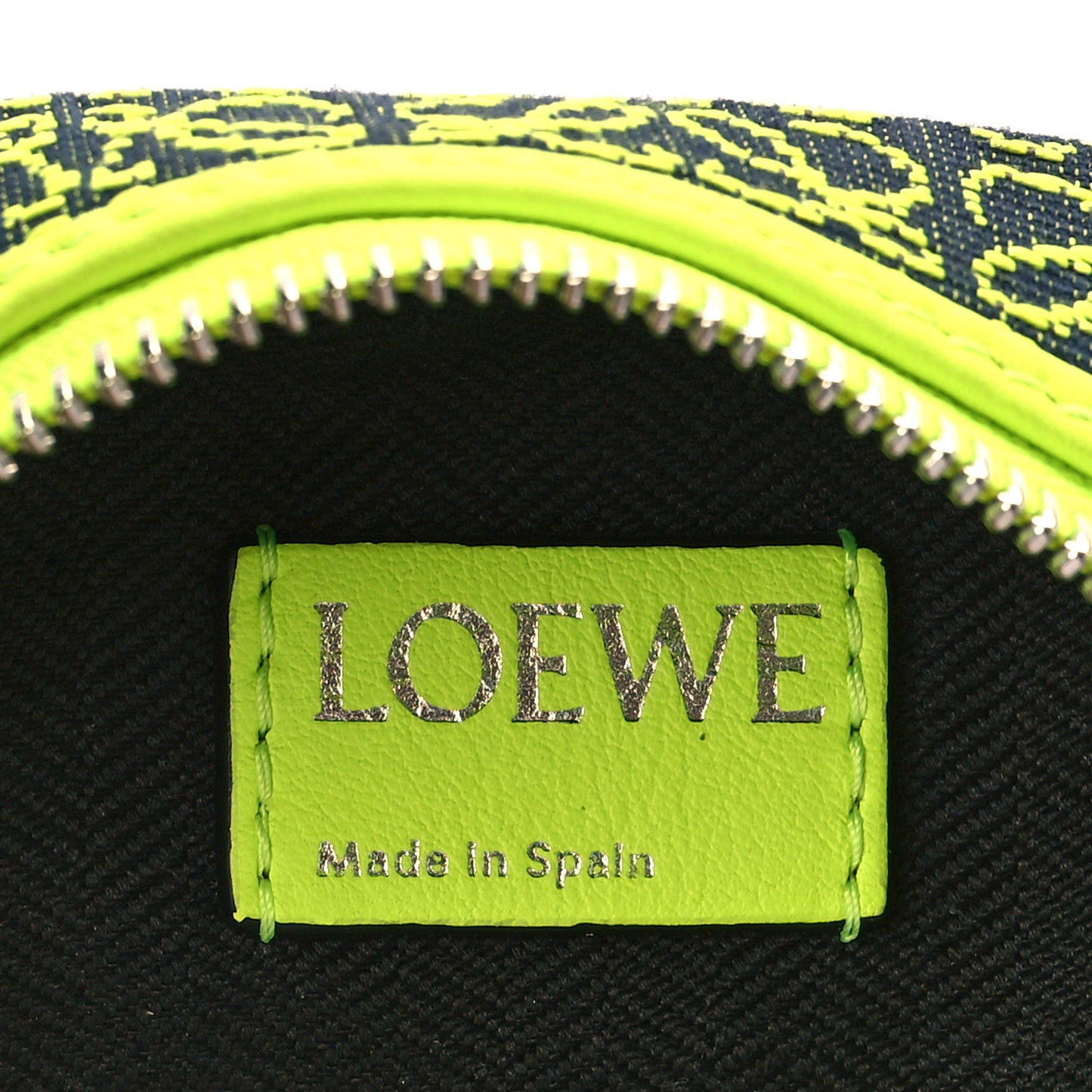 Jacquard Anagram Calfskin Small Cubi Bag Neon