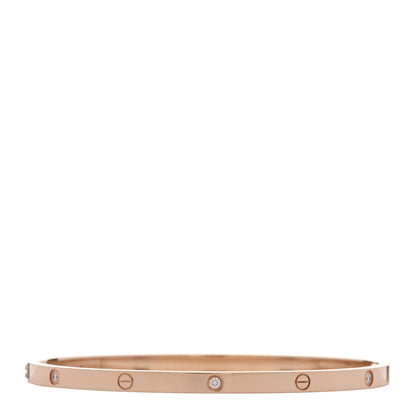 Cartier 18K Pink Gold 6 Diamond Small LOVE Bracelet 18 2 of 9