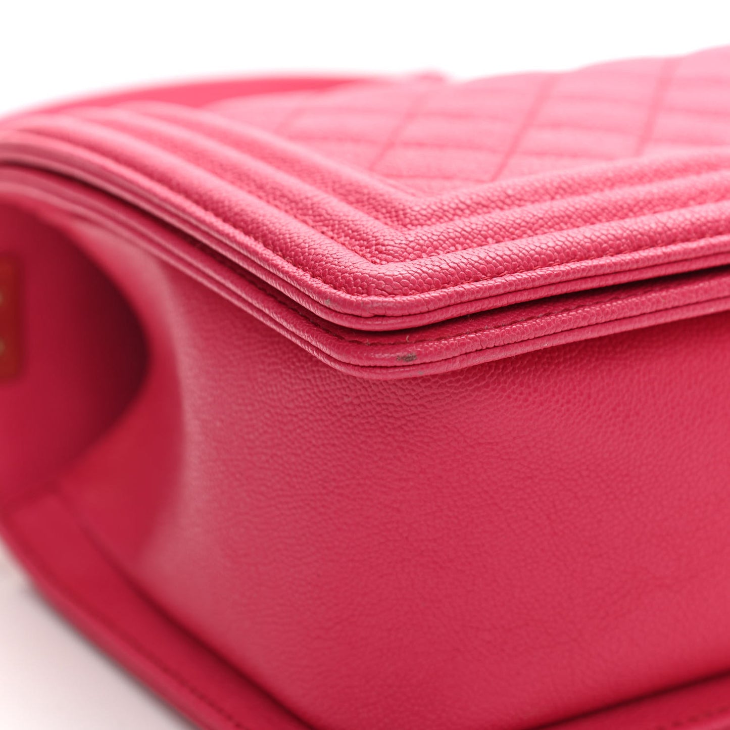 Caviar Quilted Medium Boy Flap Dark Pink