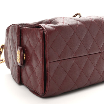 Chanel Caviar Quilted Small Chanel 25 Handbag Burgundy 9 of 11
