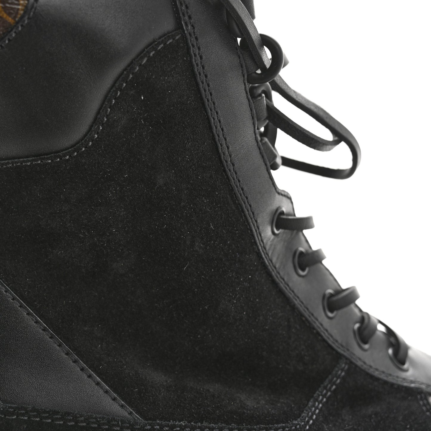 Suede Calfskin Monogram Laureate Platform Desert Boots 38 Black