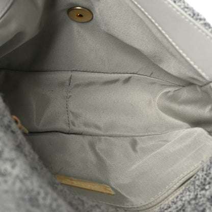 Chanel Tweed Quilted Medium Chanel 19 Flap Grey Ecru 5 of 9