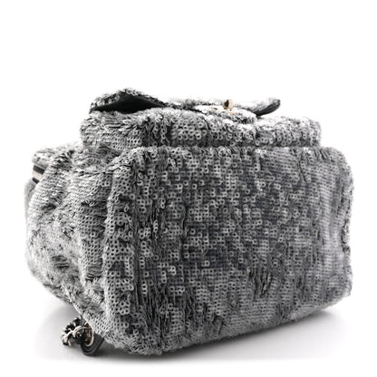 Chanel Sequin Waterfall Backpack Grey 4 of 10