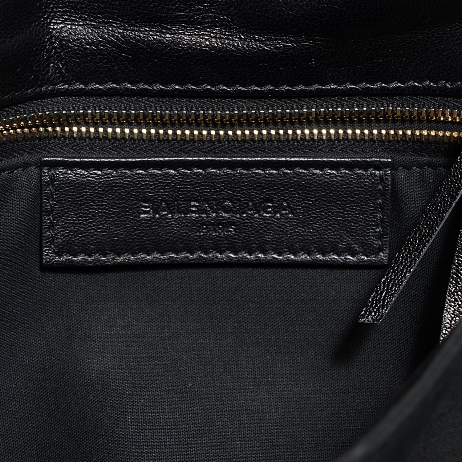 Balenciaga Chevre Gold Metallic Edge Hardware Envelope Clutch Black 7 of 10