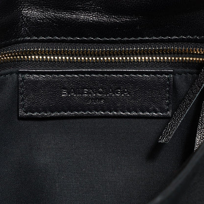 Balenciaga Chevre Gold Metallic Edge Hardware Envelope Clutch Black 7 of 10