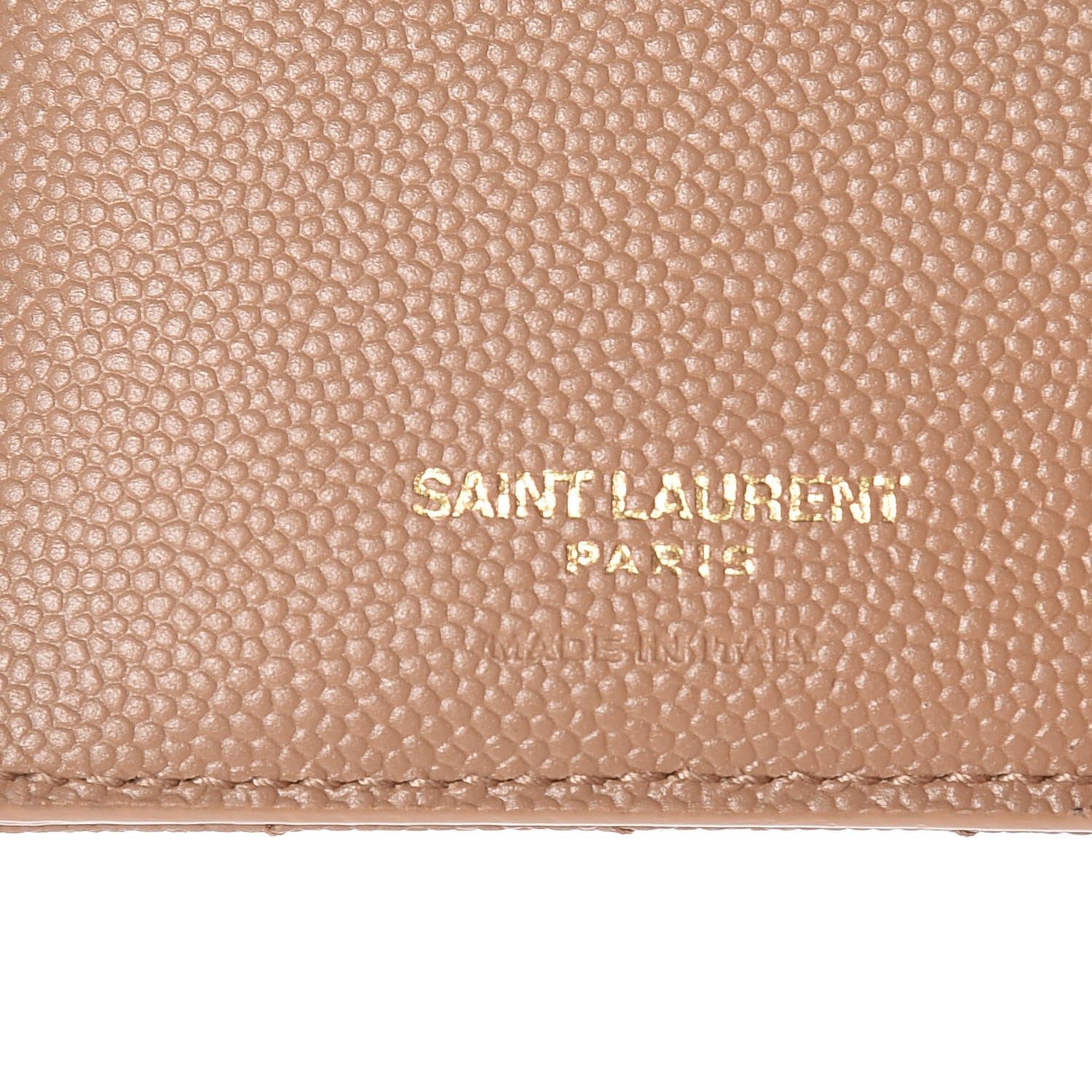 Saint Laurent Grain De Poudre Matelasse Chevron Monogram Zipped Two-Part Wallet Cork 7 of 9
