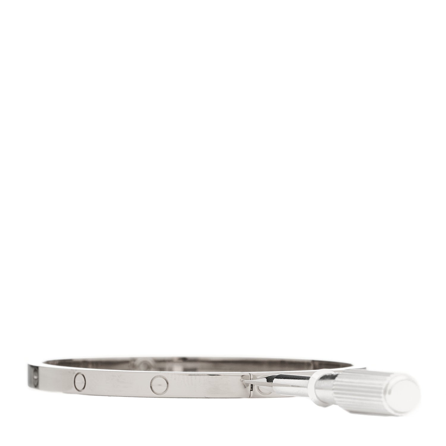 Cartier 18K White Gold Small LOVE Bracelet 17 8 of 9