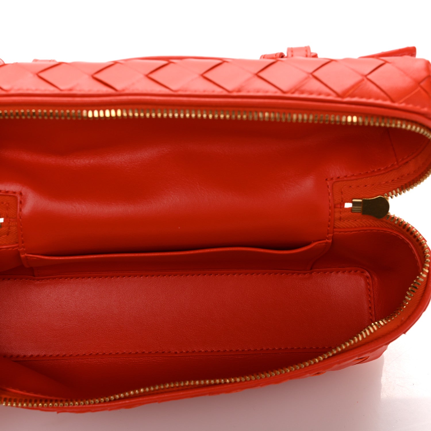 Bottega Veneta Calfskin Intrecciato Bang Bang Vanity Case Orange