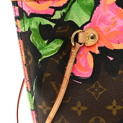 Louis Vuitton Monogram Roses Neverfull MM 11 of 14