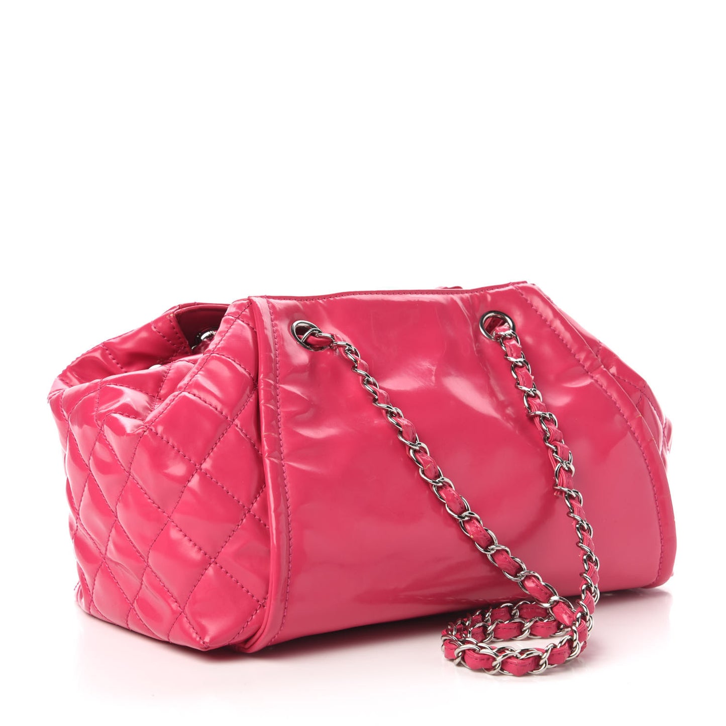 Vinyl Lipstick Ligne Accordion Tote Pink