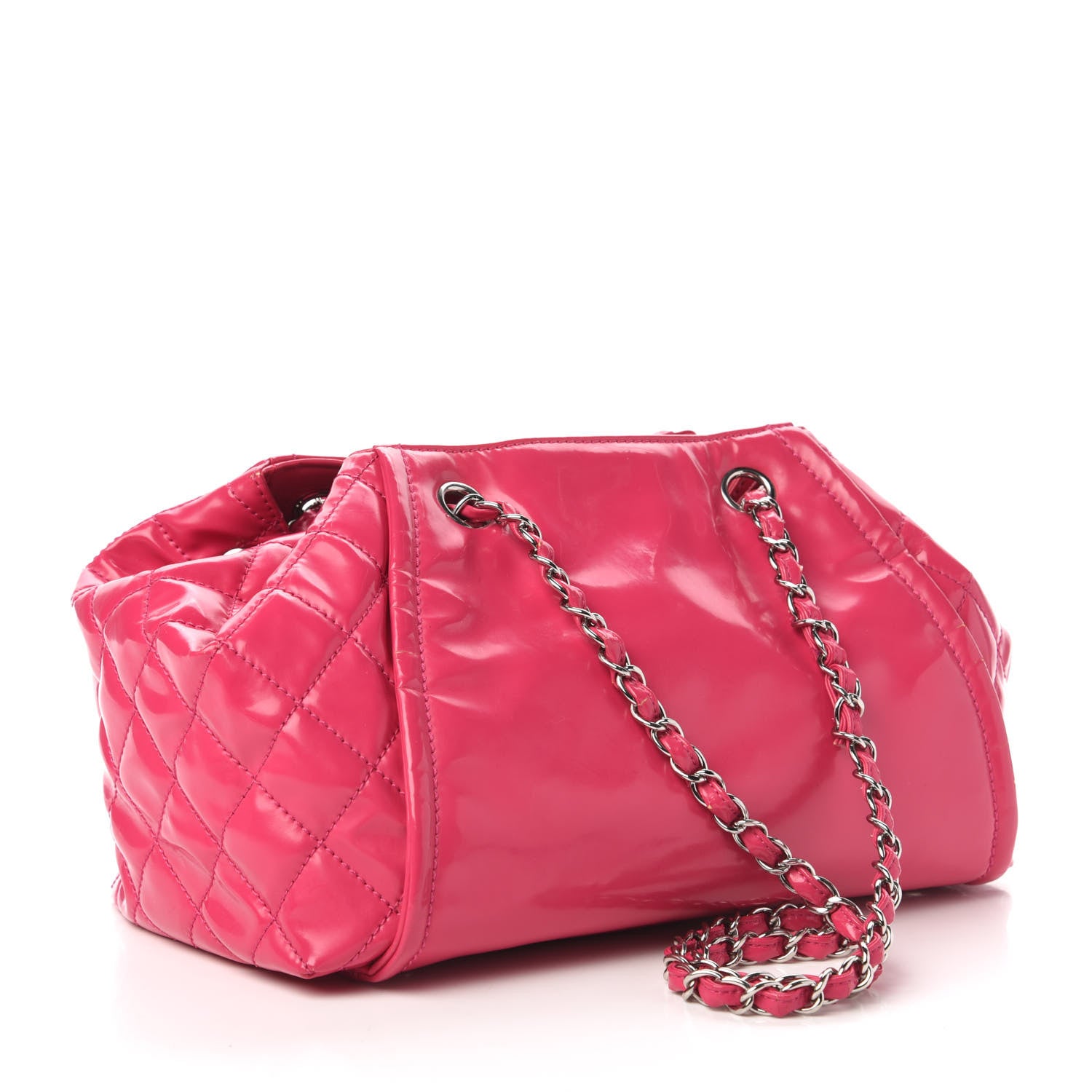 Chanel Vinyl Lipstick Ligne Accordion Tote Pink 3 of 11