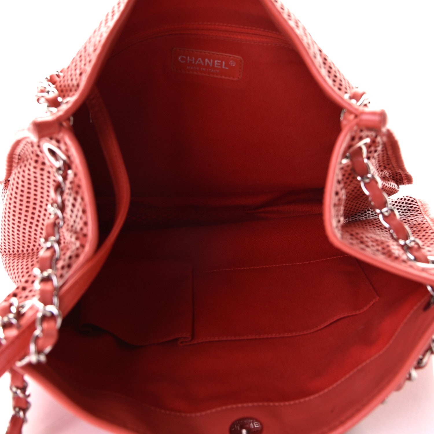 Chanel Calfskin Perforated Up In The Air Shoulder Bag Red 4 of 6