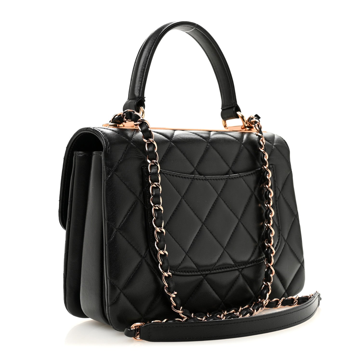 Chanel Lambskin Quilted Small Trendy CC Dual Handle Flap Bag Black 3 of 12