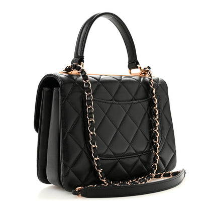 Chanel Lambskin Quilted Small Trendy CC Dual Handle Flap Bag Black 3 of 12