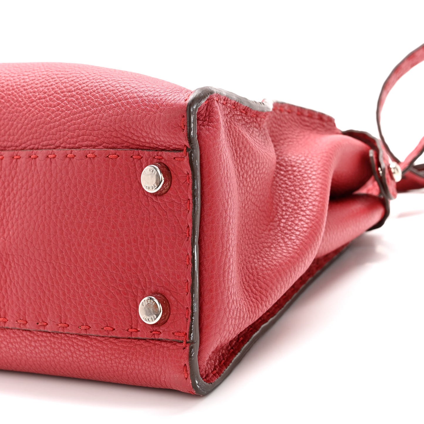 Cuoio Romano Selleria Bi-Color Medium Peekaboo Iconic Satchel Rosso Latte