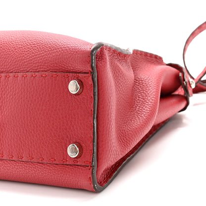 Fendi Cuoio Romano Selleria Bi-Color Medium Peekaboo Iconic Satchel Rosso Latte 10 of 13