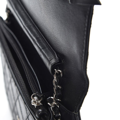Chanel Lambskin Diamond Stitched Wallet On Chain WOC Black 9 of 9
