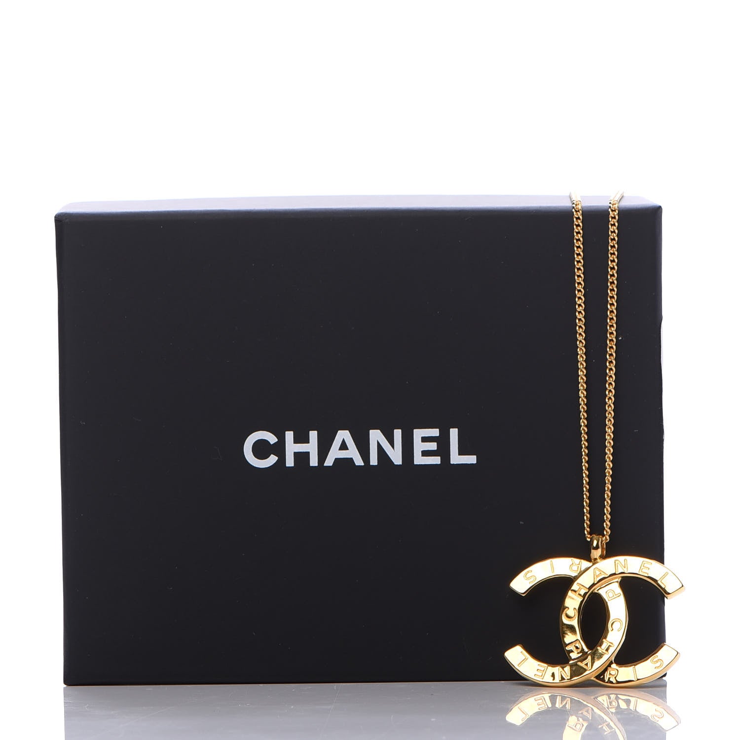 Chanel Metal CC Paris Button Necklace Gold 6 of 6