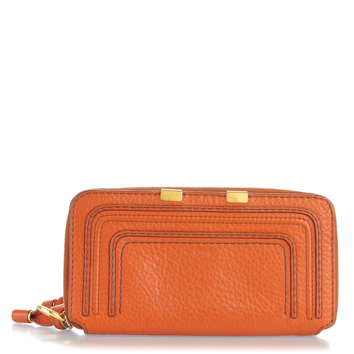 Chloe Grained Calfskin Marcie Long Zip Around Wallet Tan 1 of 8
