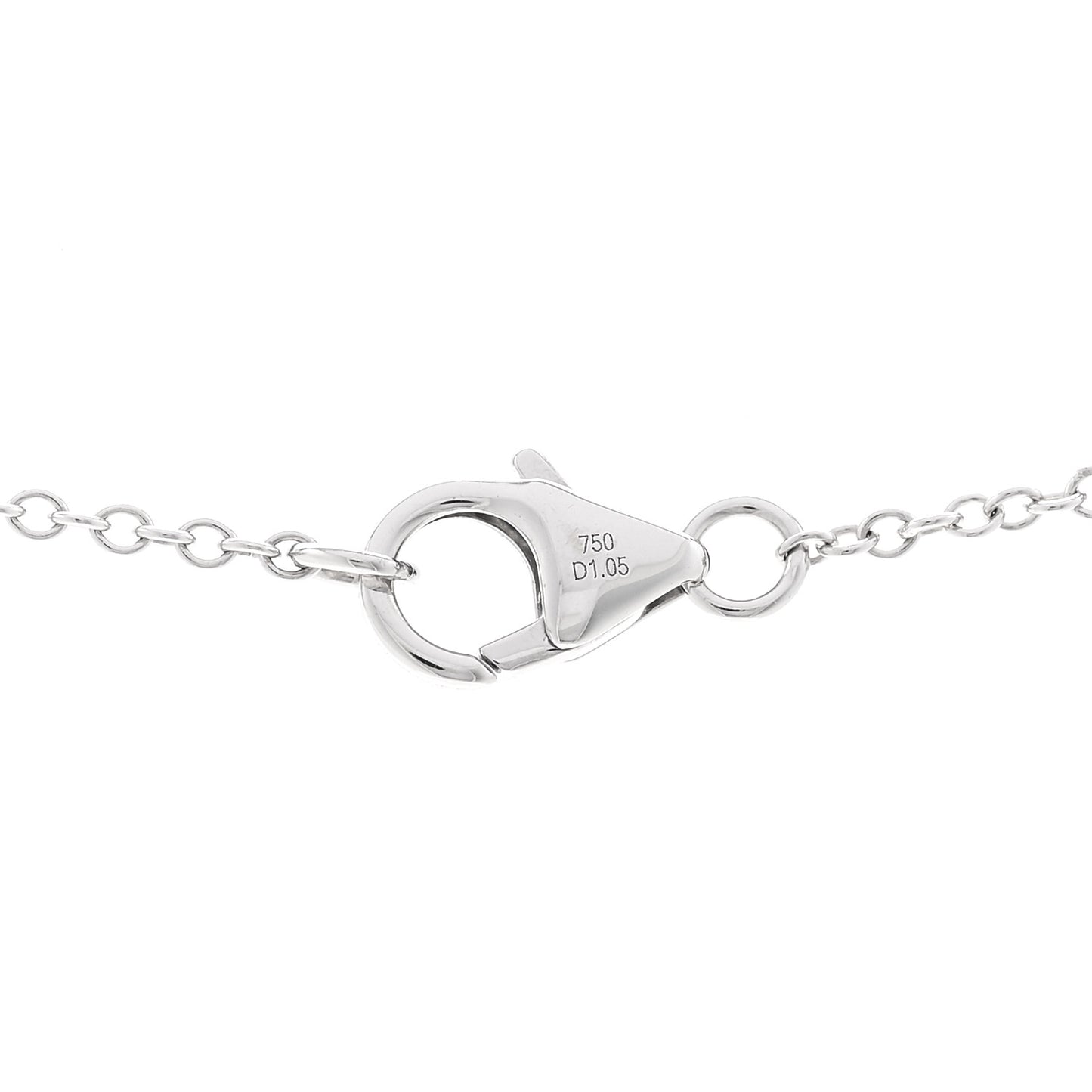 18K White Gold Diamond 1.05ctw Bezel Station Necklace