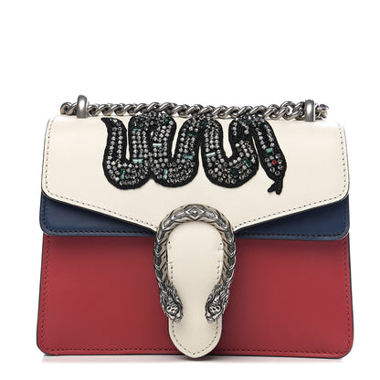 Gucci Calfskin Crystal Snake Embroidered Mini Dionysus Shoulder Bag Mystic White Hibiscus Red Blue Agata 1 of 9