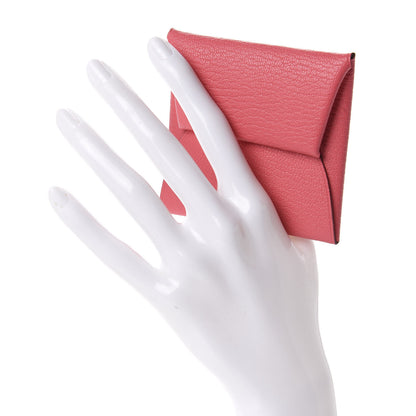 Hermes Chevre Mysore Bastia Coin Purse Rose Lipstick 2 of 8