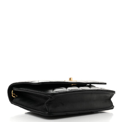 Chanel Lambskin Quilted CC Pearl Crush Wallet on Chain WOC Black 4 of 11