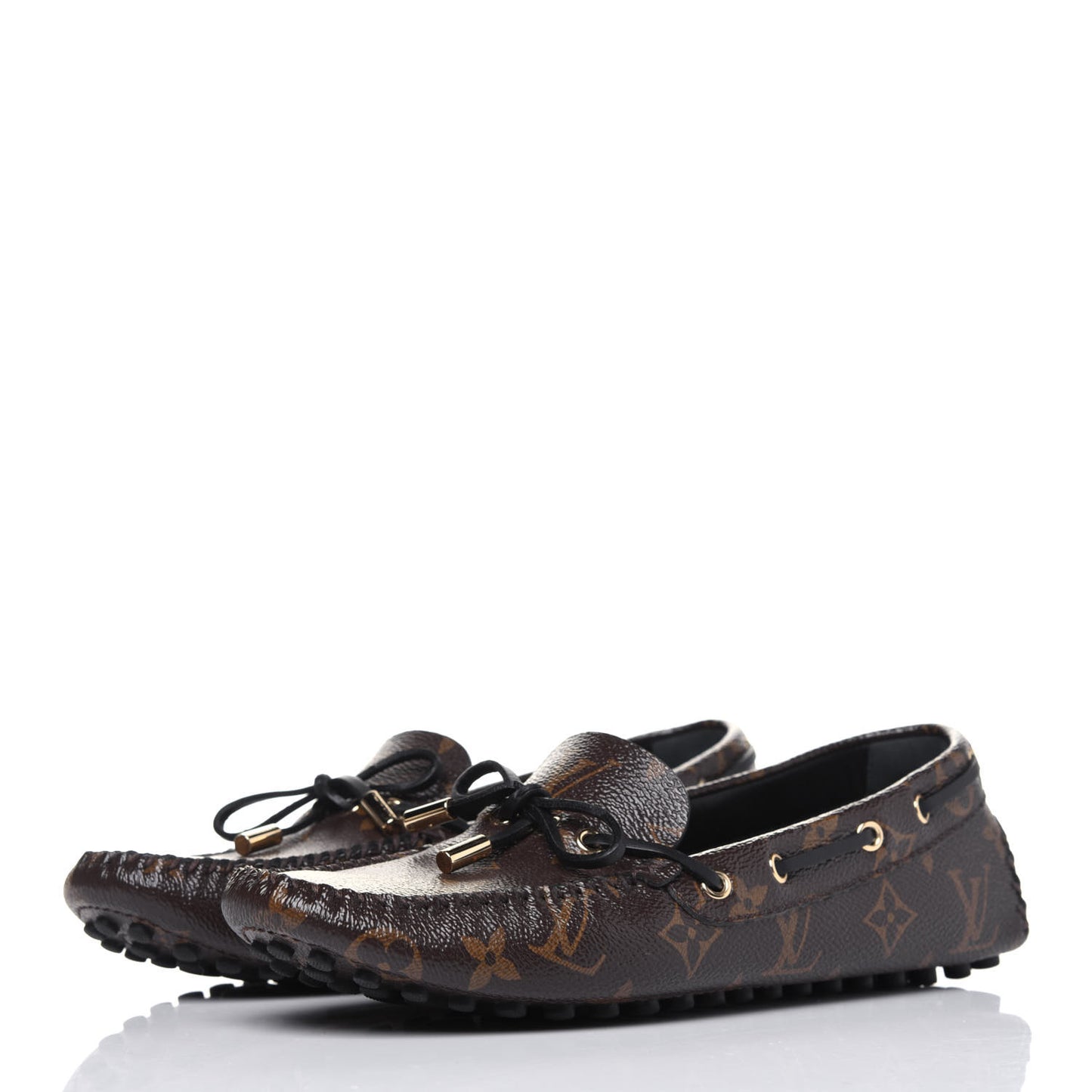 Monogram Arizona Car Shoe Moccasin Loafers 38 Macassar