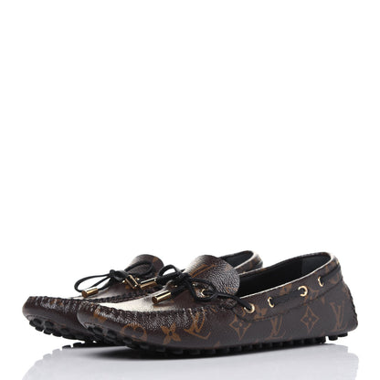 Louis Vuitton Monogram Arizona Car Shoe Moccasin Loafers 38 Macassar 3 of 11