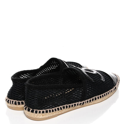 Chanel Mesh Lambskin Espadrilles 37 Black 4 of 7