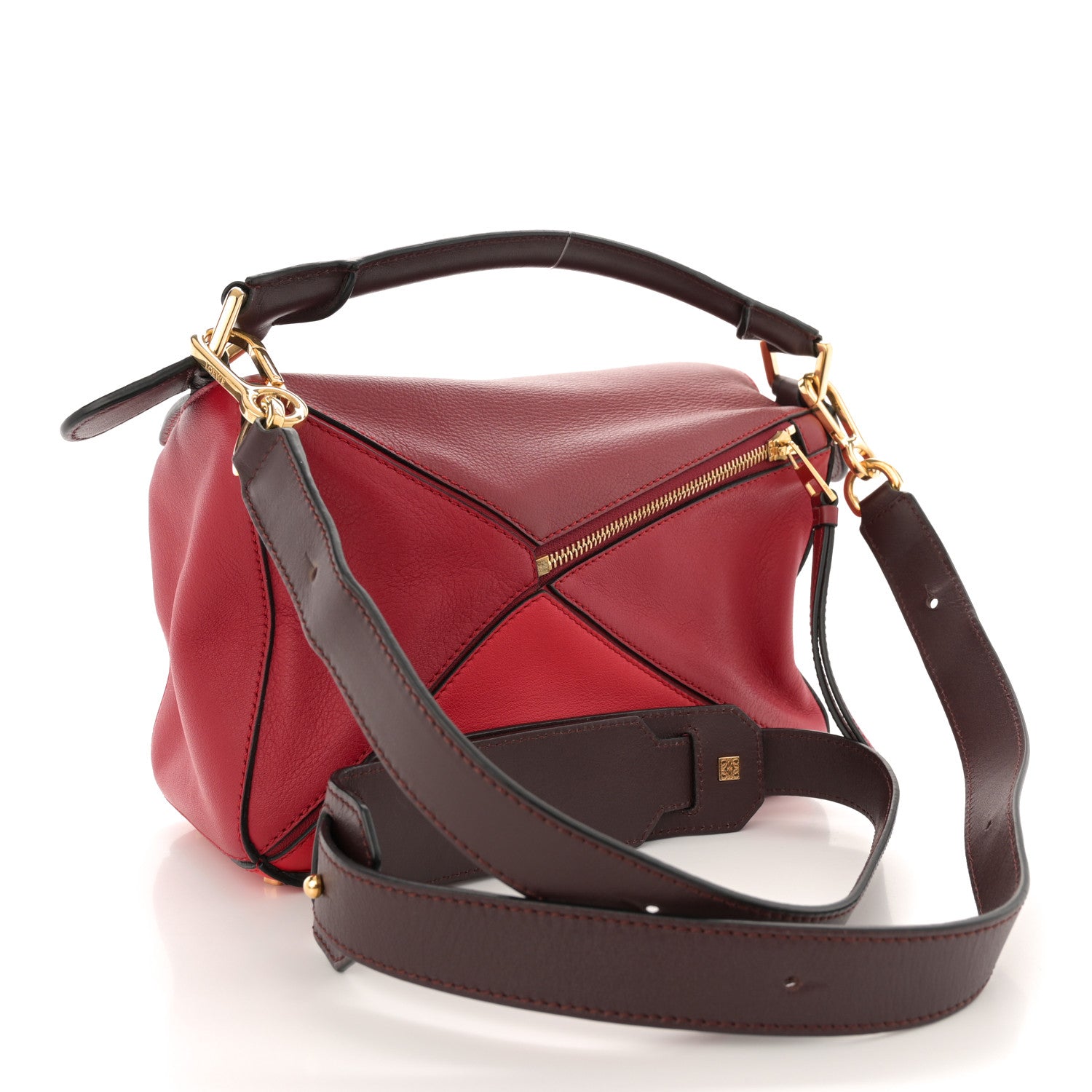 Loewe Calfskin Colorblock Small Puzzle Bag Red 3 of 13