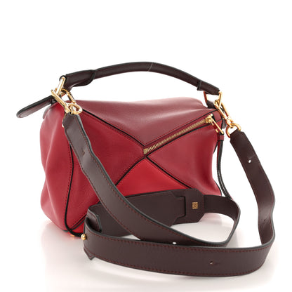 Loewe Calfskin Colorblock Small Puzzle Bag Red 3 of 13