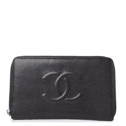 Chanel Caviar Timeless Travel Zip Wallet Black 1 of 8