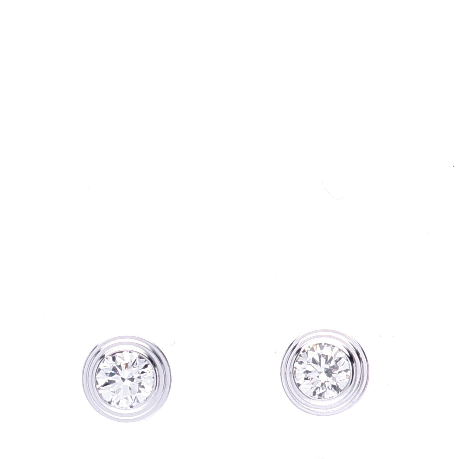 Cartier 18K White Gold Diamond MM D'Amour Earrings 1 of 5