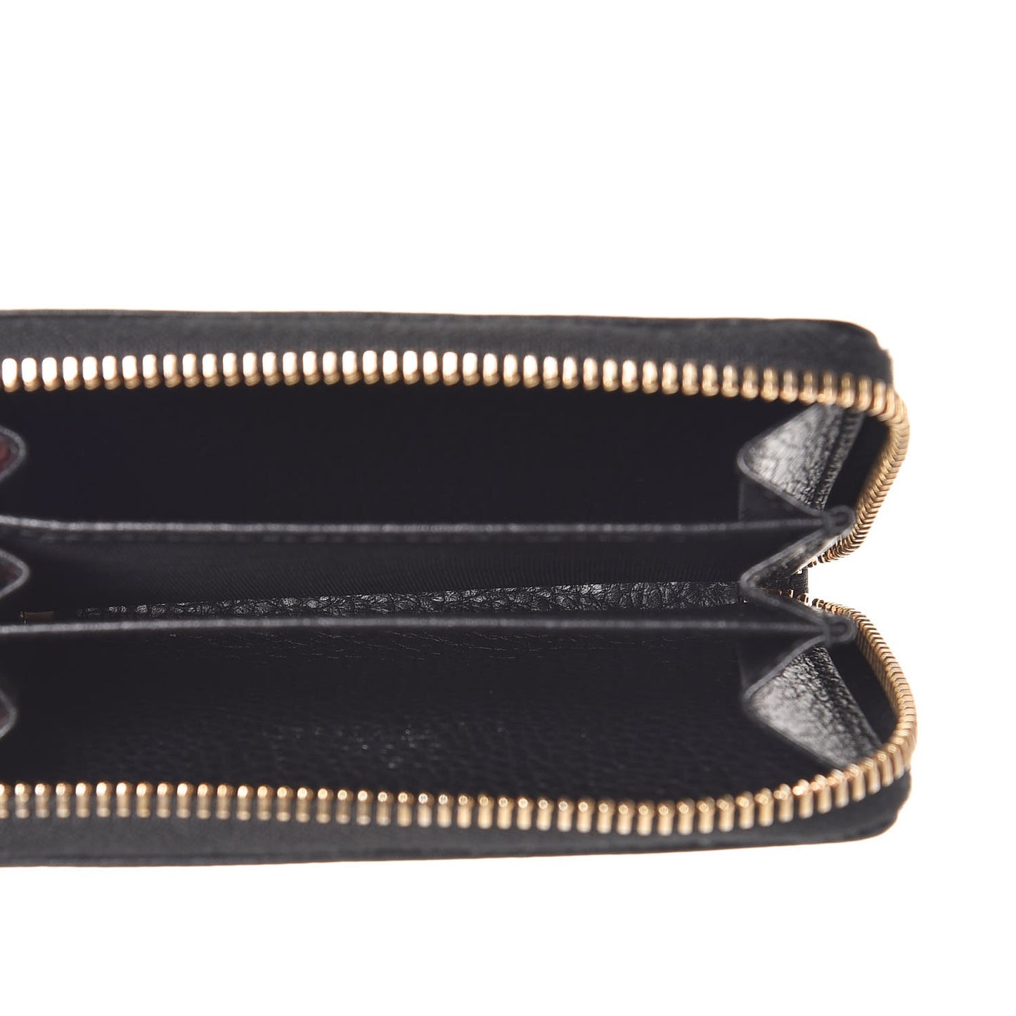 Dollar Calfskin Swing Zip Around Card Case Black