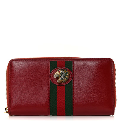 Gucci Calfskin Web Rajah Zip Around Wallet Romantic Cherry 1 of 8