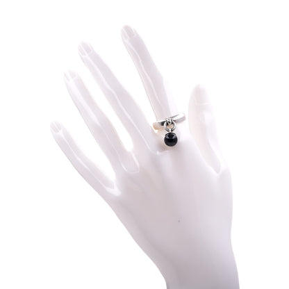 Tiffany Sterling Silver Onyx Fascination Ball Ring 56.5 7.75 2 of 5