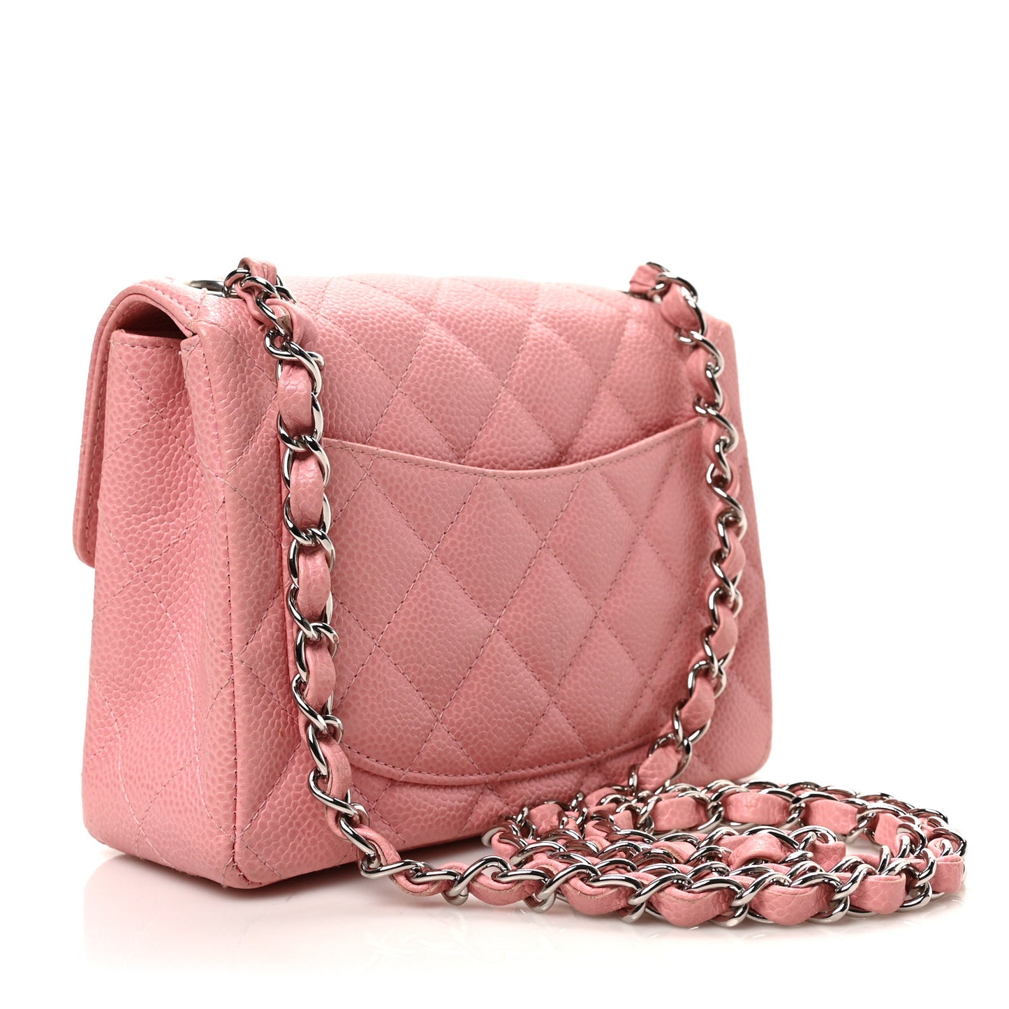 Caviar Quilted Mini Square Flap Pink