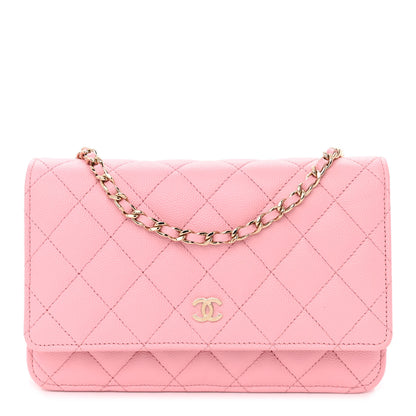 Chanel Caviar Quilted Wallet on Chain WOC Light Pink 1 of 12